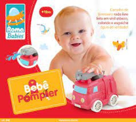 Imagem de Brinquedo Carrinho Bombeiro Vinil Bebê Pompier Roma - 0161