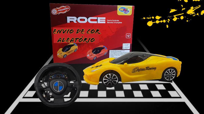 Imagem de Brinquedo Carrinho Carro Controle Remoto Roce 3 Funções- Wellkids