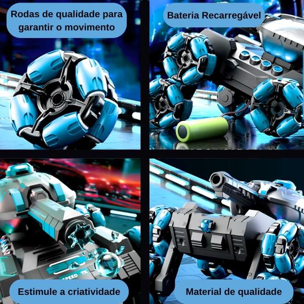 Imagem de Brinquedo Carrinho Controle Remoto Tanque De Guerra Atira Bolinha Gel Kit Completo