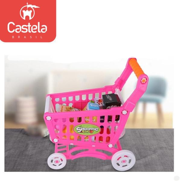 Imagem de Brinquedo Carrinho de Compras Rosa CBS0225 - Castela