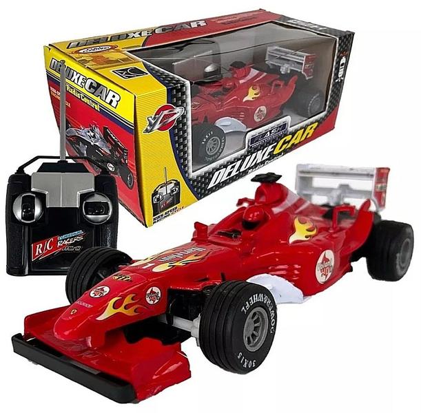 Imagem de Brinquedo Carrinho de Controle Remoto Corrida Fórmula 1 Deluxe Car F1 Vermelho