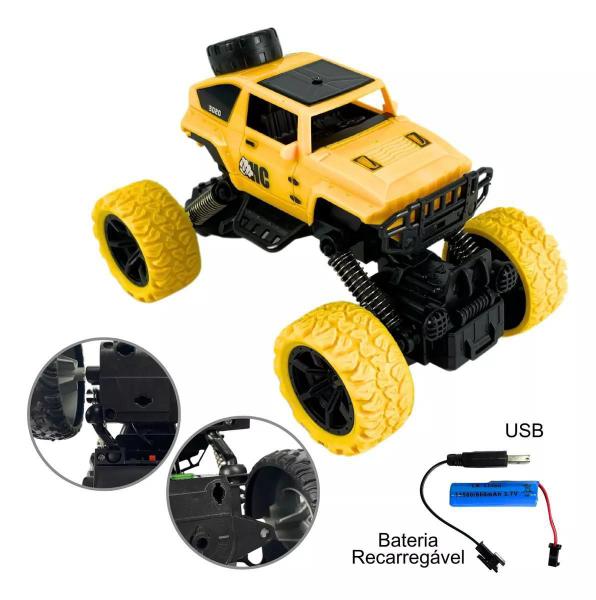 Imagem de Brinquedo Carrinho Jipe OFF ROAD Controle Remoto Recarregável AM