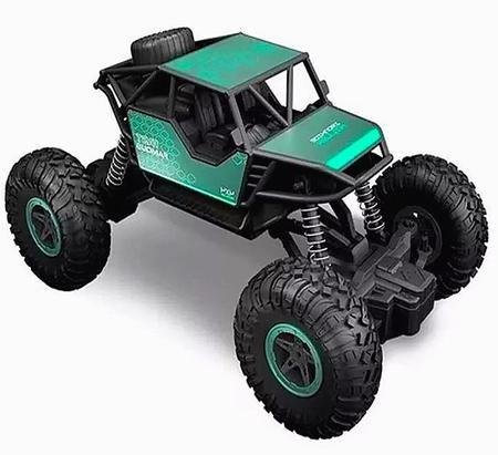 Imagem de Brinquedo Carrinho Off Road Controle Remoto Metálico Recarregável- verde metalico