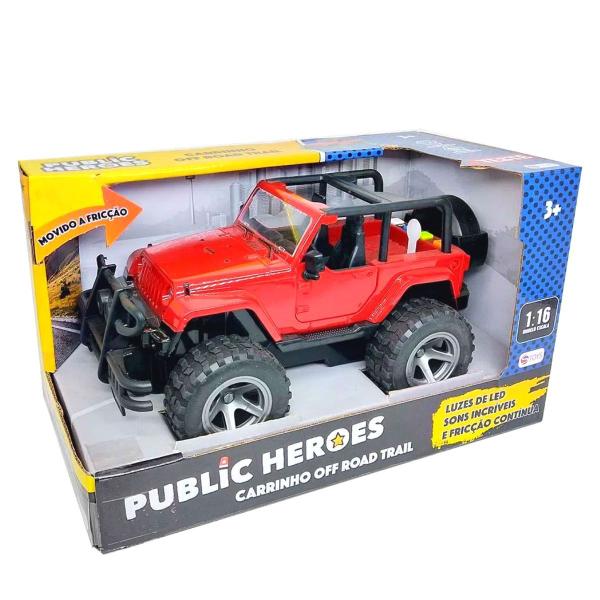 Imagem de Brinquedo carrinho Off Road Trail Vermelho com Luz Som e Fricção 1:16 - Shiny Toys 546