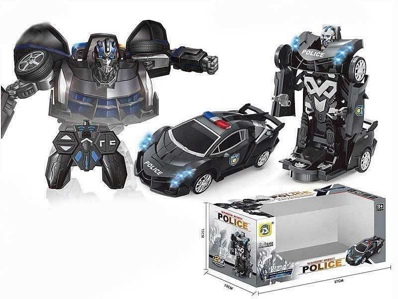 Imagem de Brinquedo Carrinho Policia Transformes Recarregável de Controle Remoto(Preto)