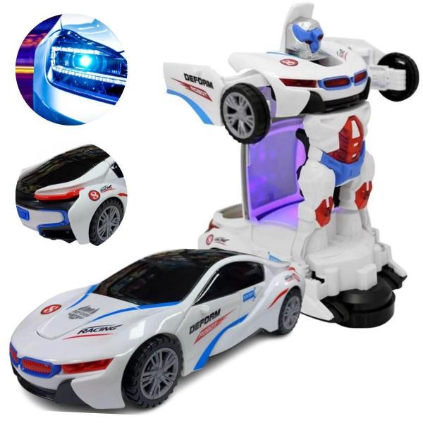 Imagem de Brinquedo Carrinho Policial Robo Led Som Que Anda Sozinho