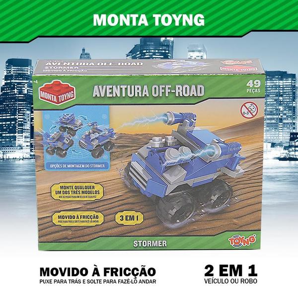 Imagem de Brinquedo Carrinho Stormer Aventura Off-Road 3 Em 1 Com 49 Peças Toyng