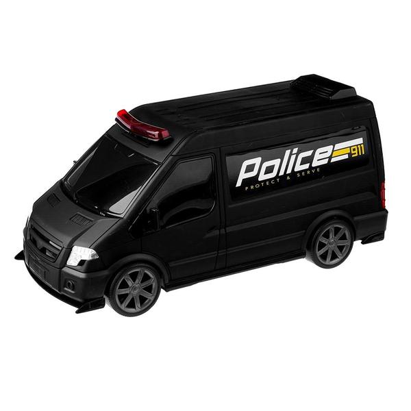 Imagem de Brinquedo Carro Carrinho Preto Van Policial Infantil - Omg