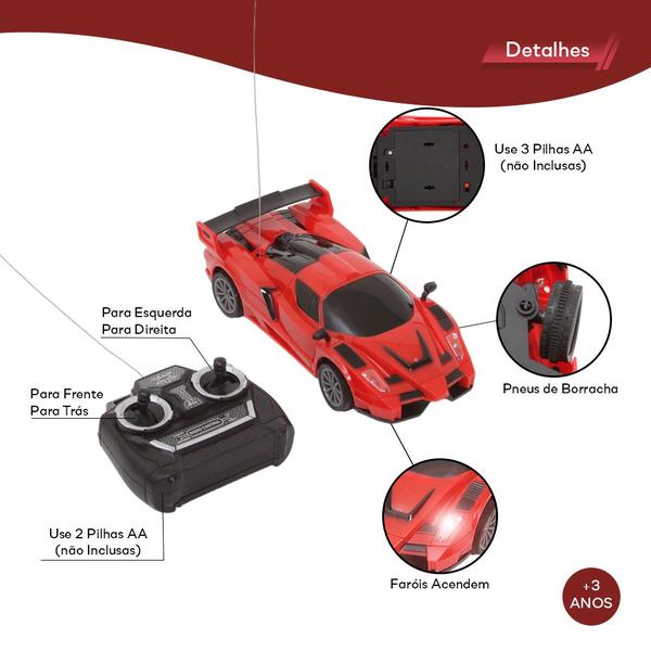 Imagem de Brinquedo Carro Controle Remoto Luz Pilha Criança Diversão