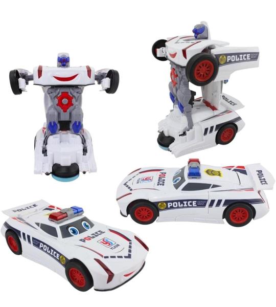 Imagem de Brinquedo Carro Policia Transformers Bate Volta Com Led e Som