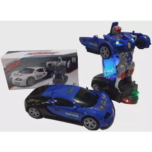 Imagem de Brinquedo Carro Robô 2 Em 1 Transformers Robot Deform - Toy King(Azul)