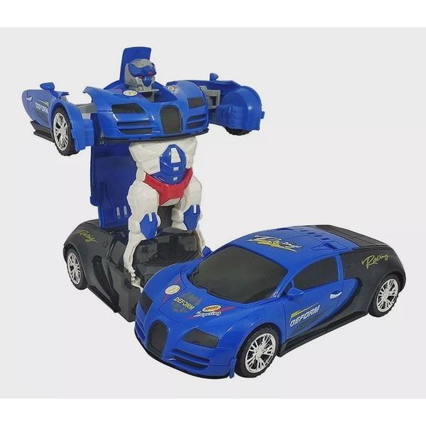 Imagem de Brinquedo Carro Robô 2 Em 1 Transformers Robot Deform - Toy King(Azul)