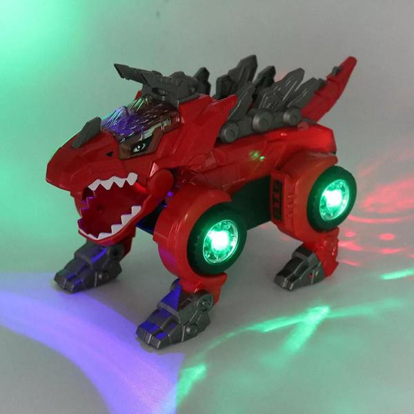 Imagem de Brinquedo carro robo dinossauro transformes com luz e som