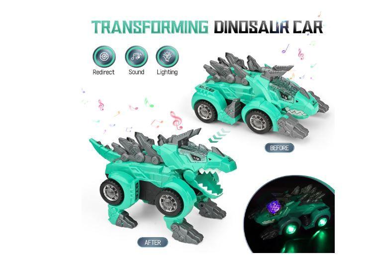 Imagem de Brinquedo carro tranforme 2 em 1  Dragão eletrico com luz e som