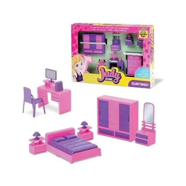 Imagem de Brinquedo Casinha De Boneca Quarto Completo Da Judy 7 Peças