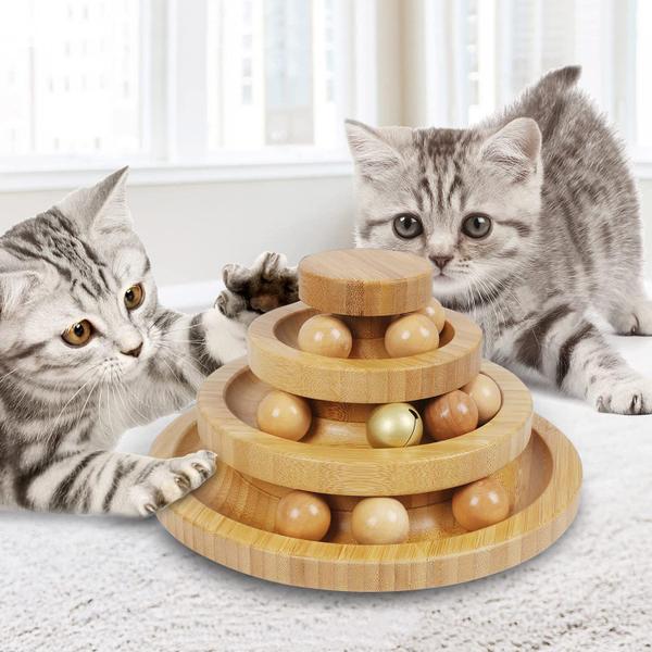 Imagem de Brinquedo Cat Ball Track DoogCat Kitty Toys Roller Ball de 3 níveis