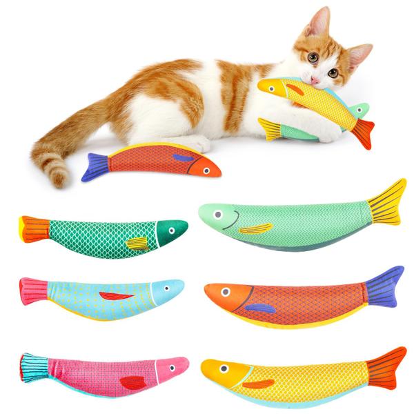 Imagem de Brinquedo Cat Fish XLSXEXCL X Pcs Catnip Chew Toy para gatos domésticos