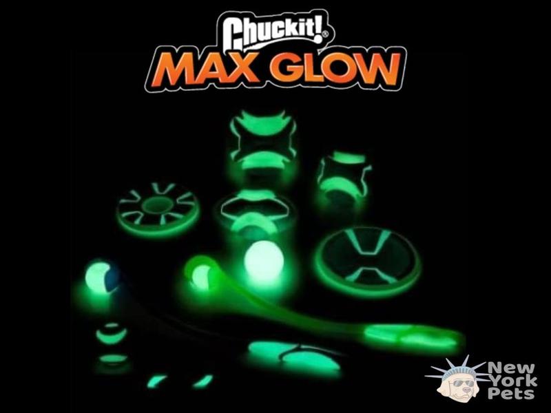 Imagem de Brinquedo Chuckit Max Glow Ultra Squeaker Ball Brilha No Escuro Com Apito Para Cães Médio