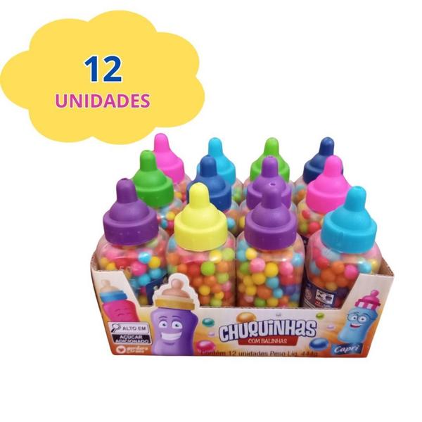 Imagem de Brinquedo Chuquinha Mamadeira com Balinhas Doces Coloridas - Lembrancinha para Festa Infantil