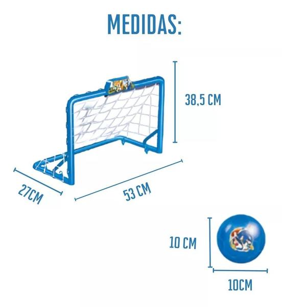 Imagem de Brinquedo Chute A Gol Sonic Kit Futebol Infantil Com Bola E Mini Trave Desmontável Crianças +3 Anos