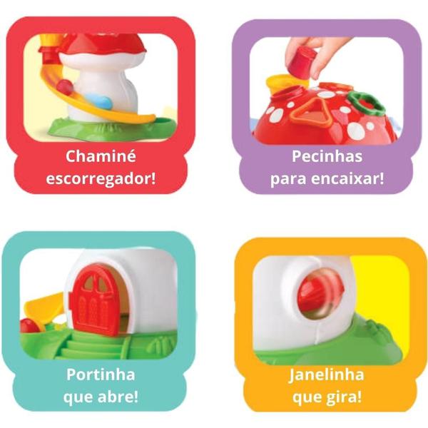 Imagem de Brinquedo Cogumelo Didático e Educativo Baby Montar Encaixar