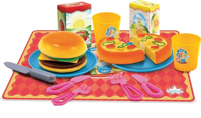 Imagem de Brinquedo Comidinha Crec Crec Vamos Lanchar Cozinha Menina