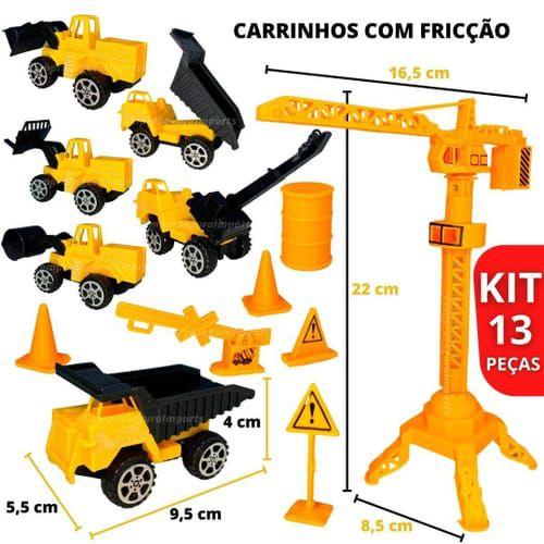 Imagem de Brinquedo Conjunto Construtor Obras Trator Escavadeira Guindaste