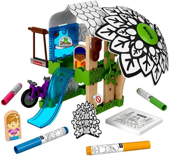 Imagem de Brinquedo Conjunto Infantil Wonder Makers - Casa Casinha Na Árvore - 30 Peças - Canetinhas Tinta Lavável - Fisher Price