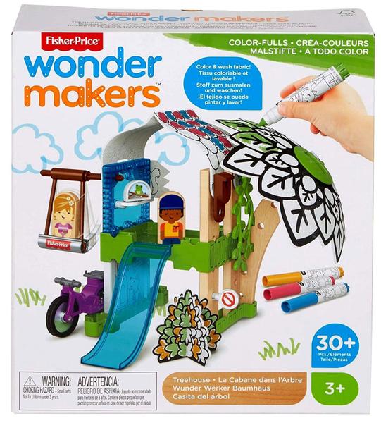 Imagem de Brinquedo Conjunto Infantil Wonder Makers - Casa Casinha Na Árvore - 30 Peças - Canetinhas Tinta Lavável - Fisher Price