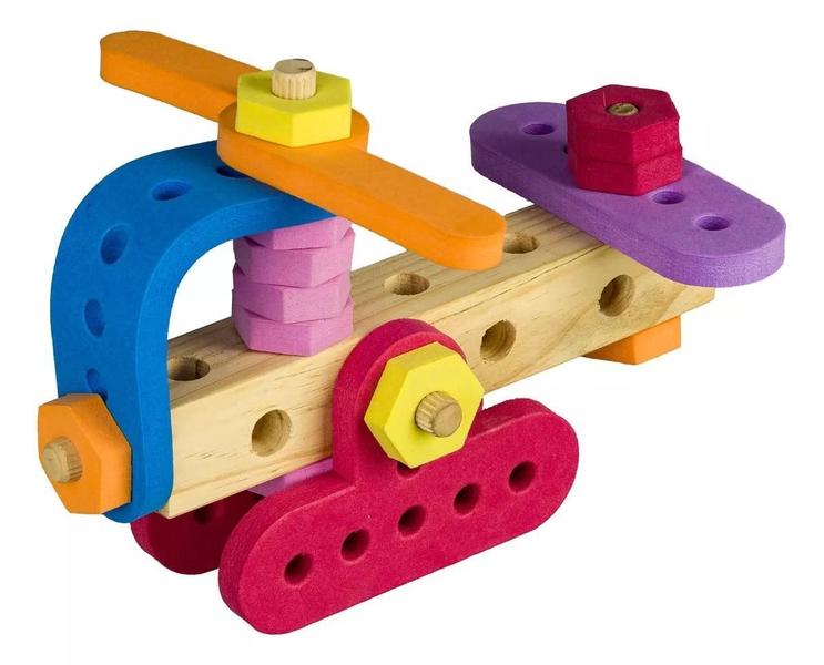 Imagem de Brinquedo Construtor Monta Brinca Desmonta 37 Pçs Bate Bumbo