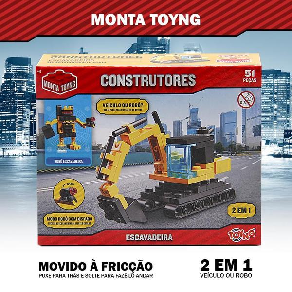 Imagem de Brinquedo Construtores Escavadeira Ou Robô Movido À Fricção Toyng