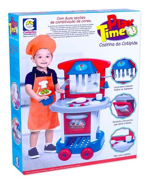 Brinquedo Cozinha Completa C/fogão Infantil Menino Play Time - Cotiplas Imagem de Brinquedo Cozinha Completa C/fogão Infantil Menino Play Time