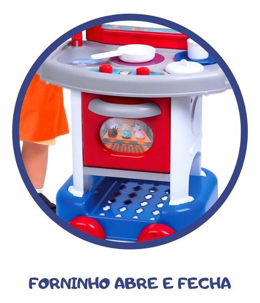Brinquedo Cozinha Completa C/fogão Infantil Menino Play Time - Cotiplas Imagem de Brinquedo Cozinha Completa C/fogão Infantil Menino Play Time