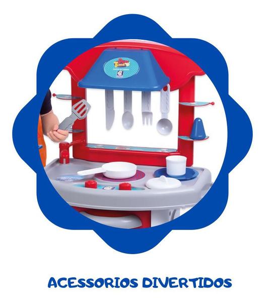 Brinquedo Cozinha Completa C/fogão Infantil Menino Play Time - Cotiplas Imagem de Brinquedo Cozinha Completa C/fogão Infantil Menino Play Time