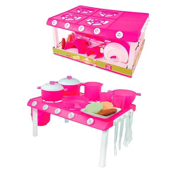 Brinquedo Cozinha Cooktop Gigi Gourmet Infantil 24 Pçs - Ggb Brinquedos