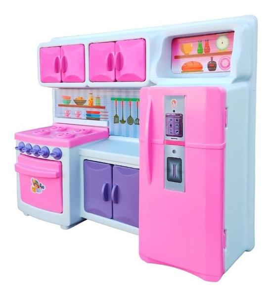 Brinquedo Cozinha Infantil Com Geladeira Fogão Forno Armário Brinquedo Cozinha Infantil Com Geladeira Fogão Forno Armário