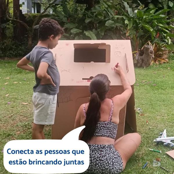 Imagem de Brinquedo Criança Casa Papelão Pintar Desenhar Menina Menino 3 4 5 6 anos Casa Colorir Presente Sustentável