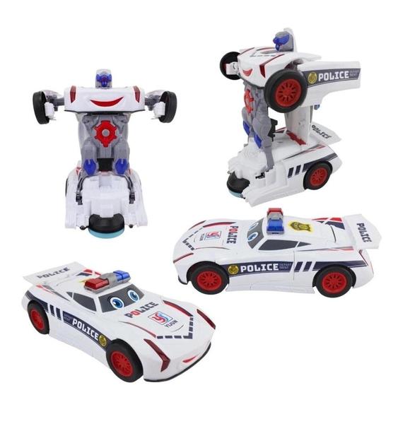 Imagem de Brinquedo Crianças Carro de Polícia Transformers Vira Robô