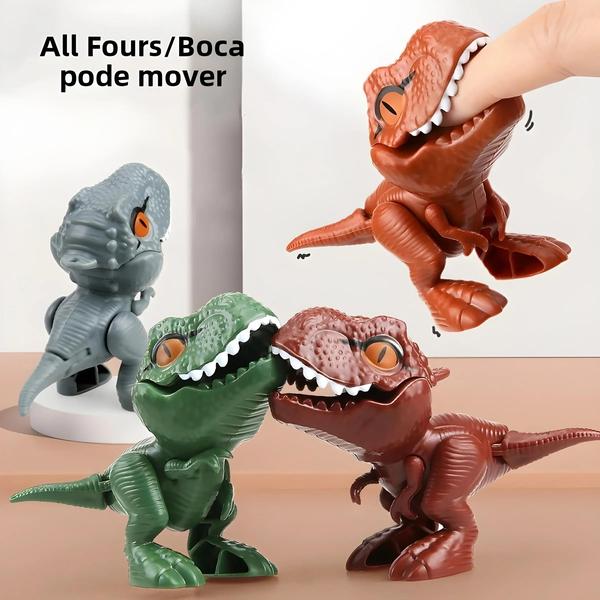 Imagem de Brinquedo Criativo de Dinossauros de Dedo para Crianças - Triceratops e Tiranossauro