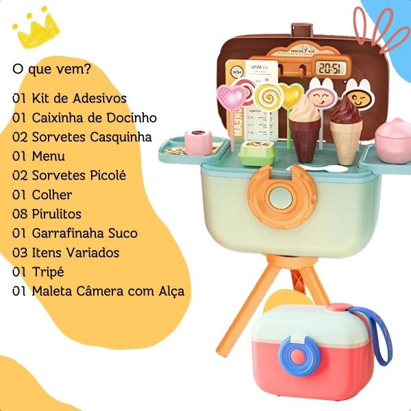 Imagem de Brinquedo Criativo Sorvete maleta Brinquedo Para menina menino Doce Maleta Acessórios Perfeito Natal Presente maleta câmera