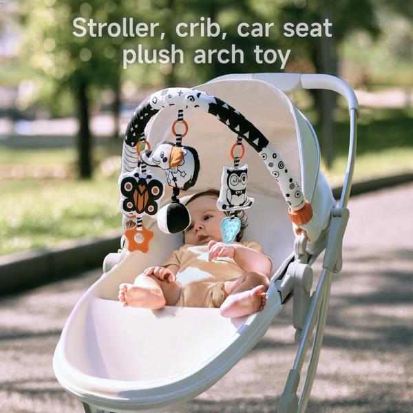 Imagem de Brinquedo de assento de carro TUMAMA para bebês de 0 a 6 meses com música e chocalho