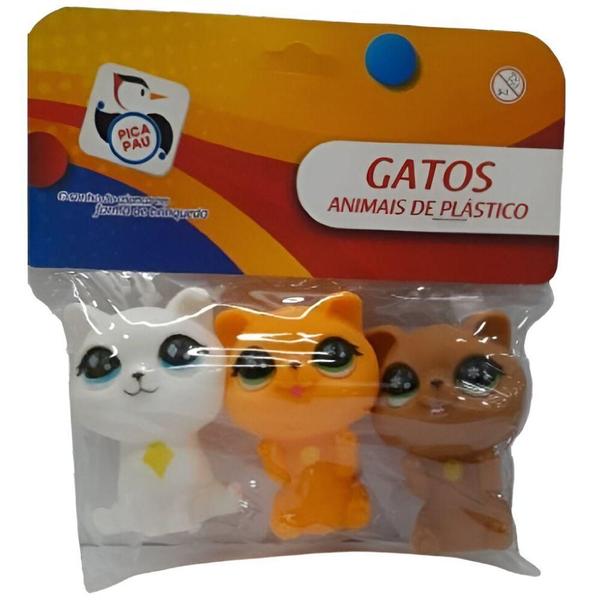 Imagem de Brinquedo de Banho Baby Gatinhos de Vinil 3 Peças - Pica Pau