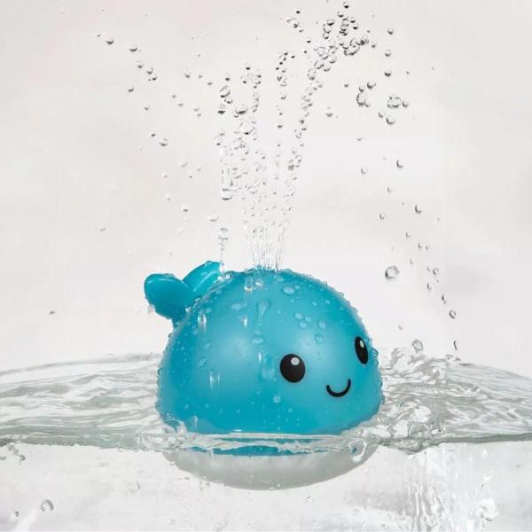 Brinquedo De Banho De Baleia Brilha, Esguicha Água- - FSS Variedades Imagem de Brinquedo De Banho De Baleia Brilha, Esguicha Água-