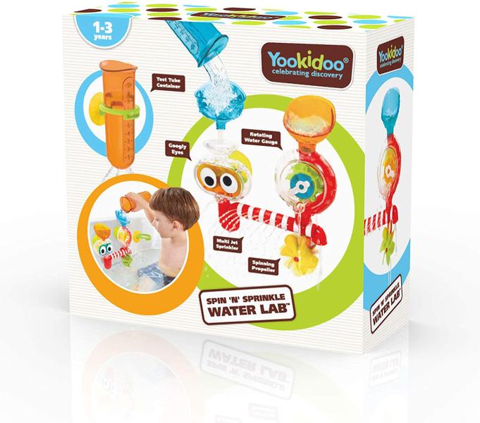 Imagem de Brinquedo de banho de bebê Yookidoo (para crianças 1-3) - Engrenagem giratória e olhos googly para desenvolvimento sensorial de tempo de bebê e bebê - Anexa a Qualquer Tamanho Parede da Banheira - 1+ Anos