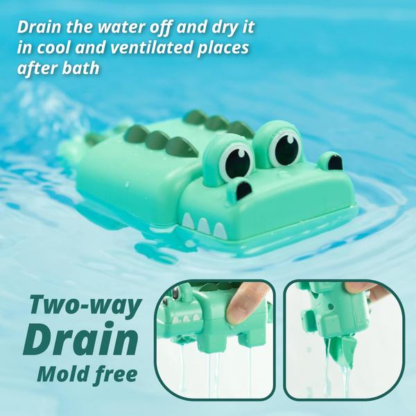 Imagem de Brinquedo de banho DUCKBOXX XX Wind-up Swimming Crocodile para crianças a partir de 3 anos