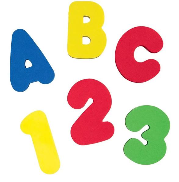 Imagem de Brinquedo De Banho Infantil Colorido Números e Letras em EVA Buba