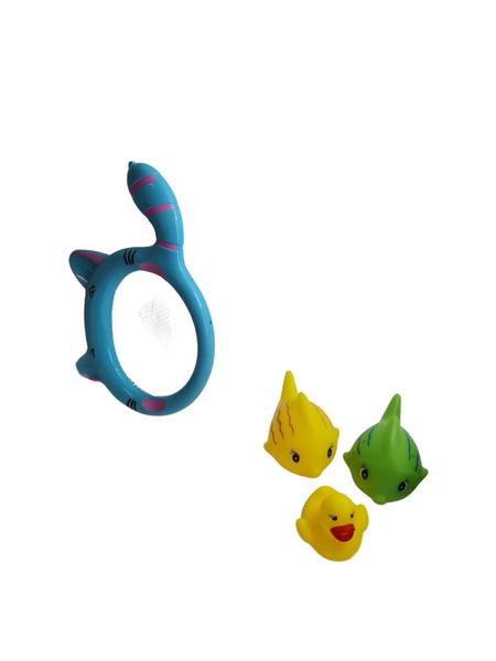 Imagem de Brinquedo De Banho Infantil Rede Pescaria Baby 3 Bichinhos