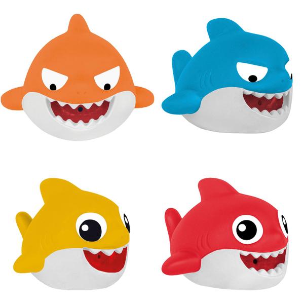 Imagem de Brinquedo De Banho Infantil Tubarão De Brinquedo 4 Peças Em Vinil Macio - Super Toys