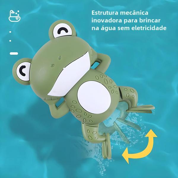 Brinquedo de Banho para Bebês - Relógio de Natação Sapo - Presente para Chá de Bebê Imagem de Brinquedo de Banho para Bebês - Relógio de Natação Sapo - Presente para Chá de Bebê