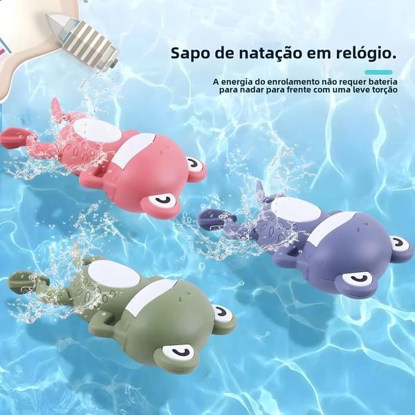 Brinquedo de Banho para Bebês - Relógio de Natação Sapo - Presente para Chá de Bebê Imagem de Brinquedo de Banho para Bebês - Relógio de Natação Sapo - Presente para Chá de Bebê
